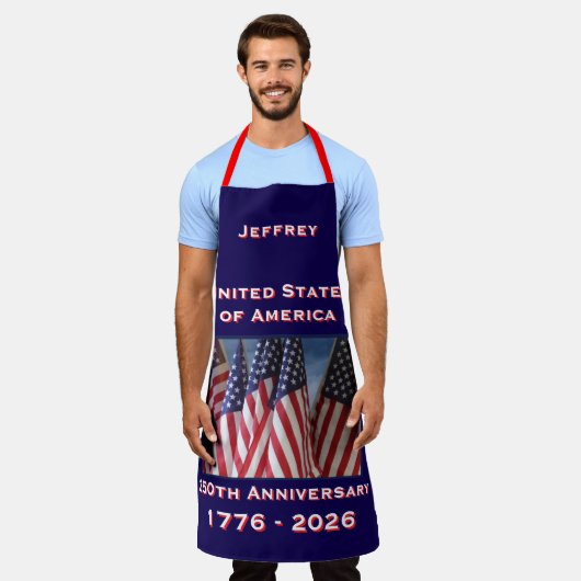USA 250-jähriges Jubiläum American Fags Patriotic Schürze (Getragen)