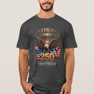 USA 250. Jubiläum 1776-2026 Patriotischer Weißkopf T-Shirt