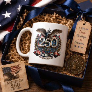 USA 250. Jubiläum Adler-Emblem 1776-2026 Kaffeetasse