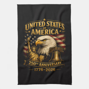 USA 250. Jubiläum Adler Geschirrtuch