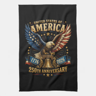 USA 250. Jubiläum Adler Geschirrtuch