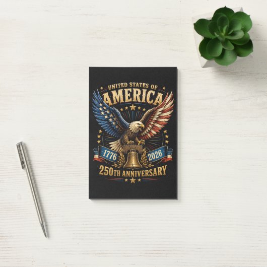 USA 250. Jubiläum Adler Post-it Klebezettel (Büro)