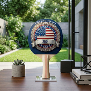 USA 250. Jubiläum Erbe Amerikanisch Patriotisch Tischtennis Schläger