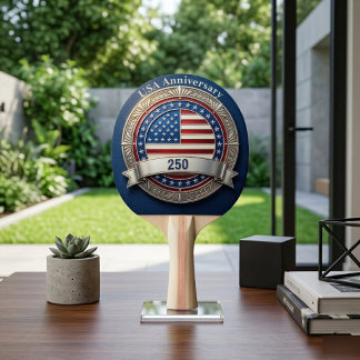 USA 250. Jubiläum Erbe Amerikanisch Patriotisch Tischtennis Schläger