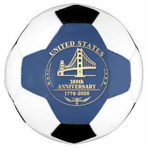 USA 250. Jubiläum Golden Gate Gold Design Fußball