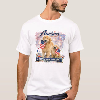 USA 250. Jubiläum Golden Retriever T-Shirt #5