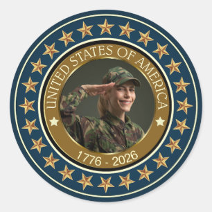 USA 250. Jubiläum I Patriotisch 1776-2026 Runder Aufkleber