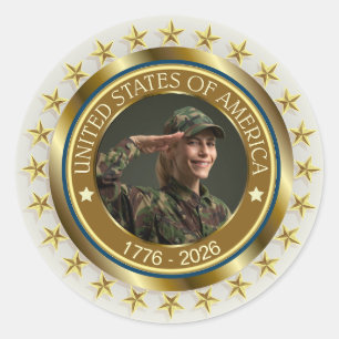 USA 250. Jubiläum I Patriotisch 1776-2026 Runder Aufkleber