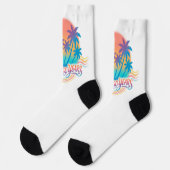 USA 250. Jubiläum Palmen  Socken (Linkes Detail)