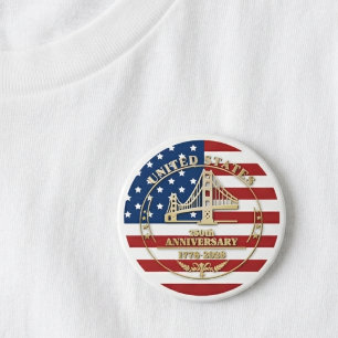 USA 250. Jubiläum - patriotische Golden Gate-Flagg Button