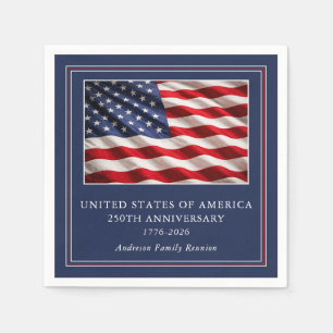 USA 250. Jubiläum Patriotische Party Navy Blau Serviette