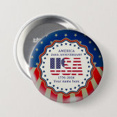 USA 250. Jubiläum Semiquincentennial 1776–2026 Button (Vorne & Hinten)