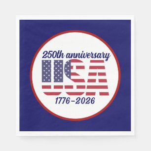 USA 250. Jubiläum Semiquincentennial 1776–2026 Serviette