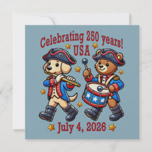 USA 250. Jubiläum Souvenir - Patriotisch Einladung