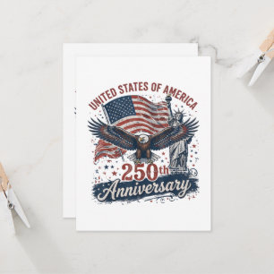 USA 250. Jubiläum Weißkopfseeadler Freiheitsstatue Einladung