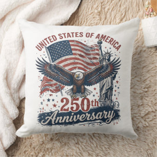 USA 250. Jubiläum Weißkopfseeadler Freiheitsstatue Kissen