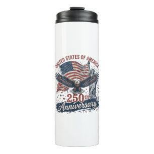 USA 250. Jubiläum Weißkopfseeadler Freiheitsstatue Thermosbecher
