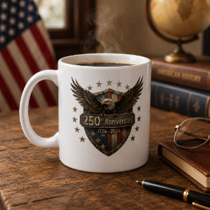 USA 250. Jubiläums-Adler-Schild-Erbe Kaffeetasse