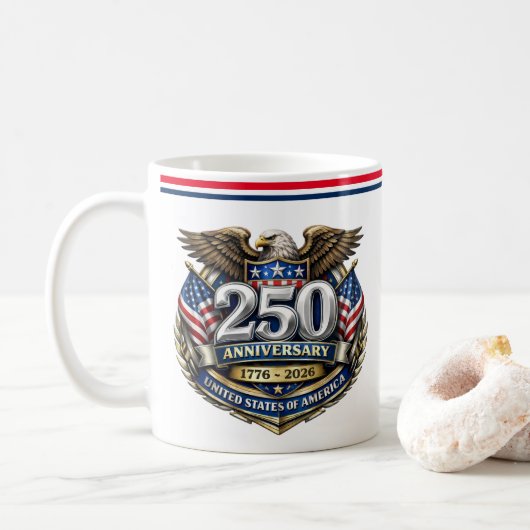 USA 250. Jubiläums-Kaffeetasse Kaffeetasse (Mit Donut)