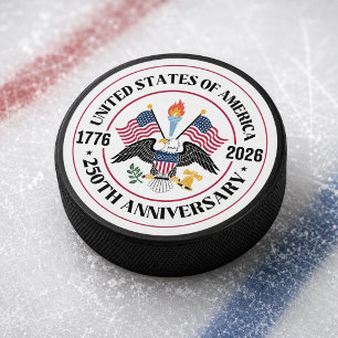 USA 250. Jubiläums-Patriotisches-Adler-Emblem Eishockey Puck
