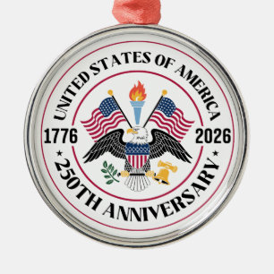 USA 250. Jubiläums-Patriotisches-Adler-Emblem Ornament Aus Metall