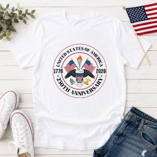 USA 250. Jubiläums-Patriotisches-Adler-Emblem T-Shirt