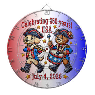 USA 250. Jubiläums-Souvenir - Patriotisch Dartscheibe
