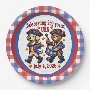 USA 250. Jubiläums-Souvenir - Patriotisch Pappteller
