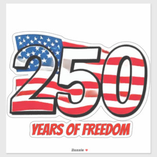 USA 250. Jubiläumsaufkleber 250 Jahre Freiheit Aufkleber