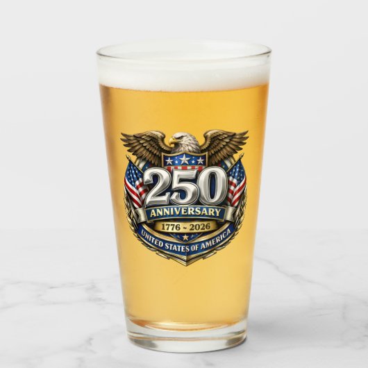 USA 250. Jubiläumsbier Glas (Vorne (Gefüllt))