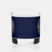USA 250. Jubiläumsemblem Whiskyglas (Links)
