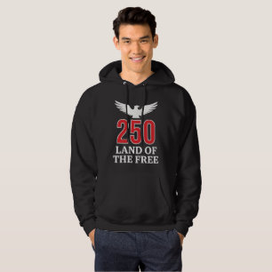 USA 250 Land der Freien Adler Patriotisch Rot Weiß Hoodie