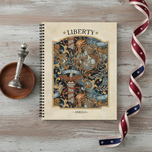 USA 250 Liberty Art Nouveau Muster Rahmen ID1302 Notizblock