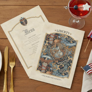 USA 250 Liberty Art Nouveau Rahmen Menü ID1302 Einladung