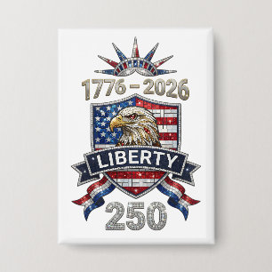 USA 250 Liberty Eagle 1776–2026 Rhinestone-Stil  Button