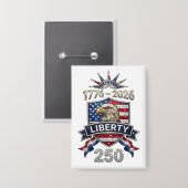 USA 250 Liberty Eagle 1776–2026 Rhinestone-Stil  Button (Vorderseite/Rückseite)