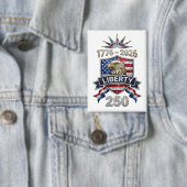 USA 250 Liberty Eagle 1776–2026 Rhinestone-Stil  Button (Insitu)