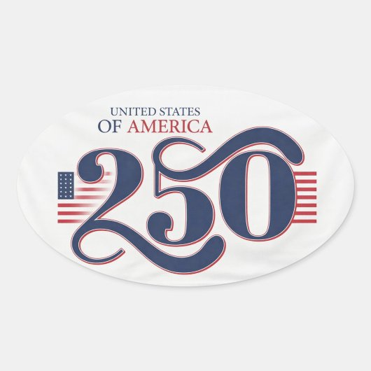 USA 250 Oval Patriotic Aufkleber 
