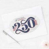 USA 250 Oval Patriotic Aufkleber 