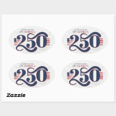 USA 250 Oval Patriotic Aufkleber 