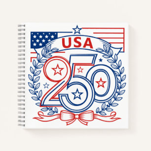USA 250 Patrioten-Jubiläumsemblem-Design Notizblock