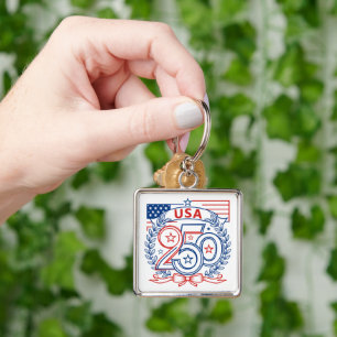 USA 250 Patrioten-Jubiläumsemblem-Design Schlüsselanhänger