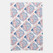 USA 250 Patriotic Anniversary Emblem Design Geschirrtuch (Vertikal)