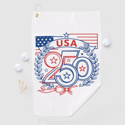 USA 250 Patriotic Anniversary Emblem Design Golfhandtuch (Insitu)