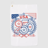USA 250 Patriotic Anniversary Emblem Design Golfhandtuch (Vorderseite)