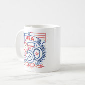 USA 250 Patriotic Anniversary Emblem Design Kaffeetasse (Vorderseite Links)