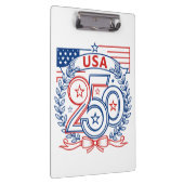 USA 250 Patriotic Anniversary Emblem Design Klemmbrett (Rechts)