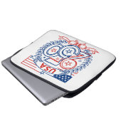 USA 250 Patriotic Anniversary Emblem Design Laptopschutzhülle (Vorne Knopf)