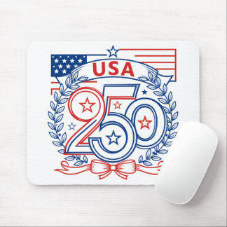 USA 250 Patriotic Anniversary Emblem Design Mousepad
