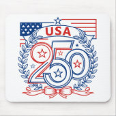 USA 250 Patriotic Anniversary Emblem Design Mousepad (Vorne)